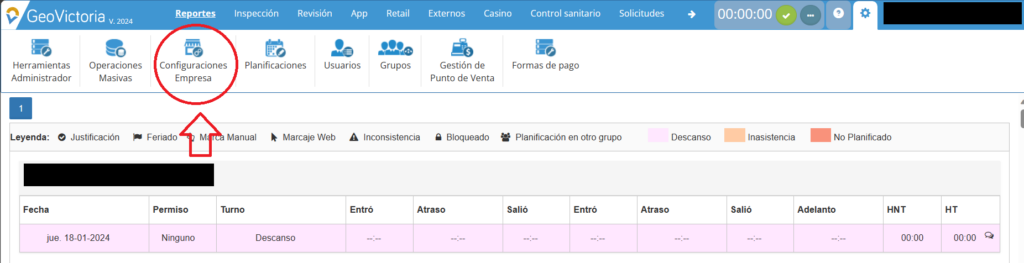 seccion configuraciones empresa sin gv portal