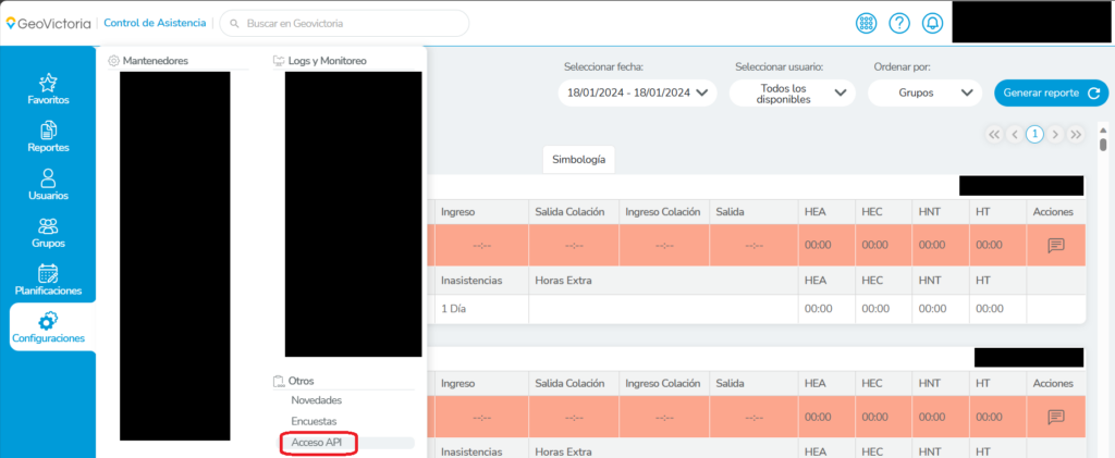 acceso api en gv portal